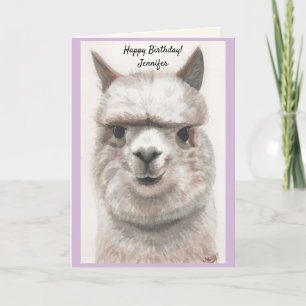 Personnaliser le NOM Carte d'aquarelle d'anniversa