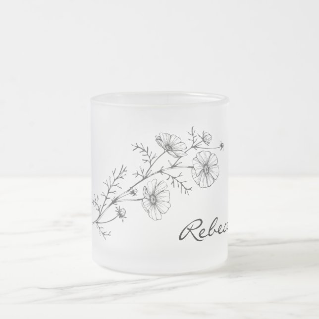 Personnaliser le nom Floral Frosted Mug (Centre)