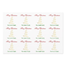 Personnaliser le nom Modern Christmas Tree Papier