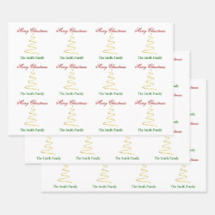Personnaliser le nom Modern Christmas Tree Papier