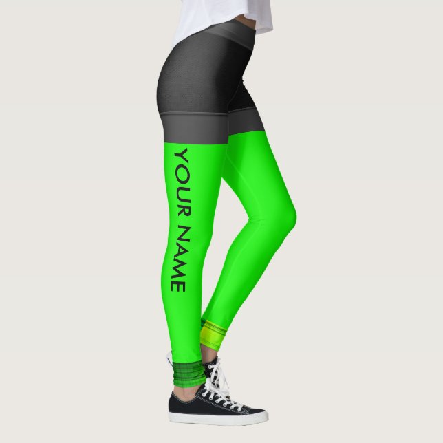 Personnaliser Leggings Neon Green Running Pants (Droite)