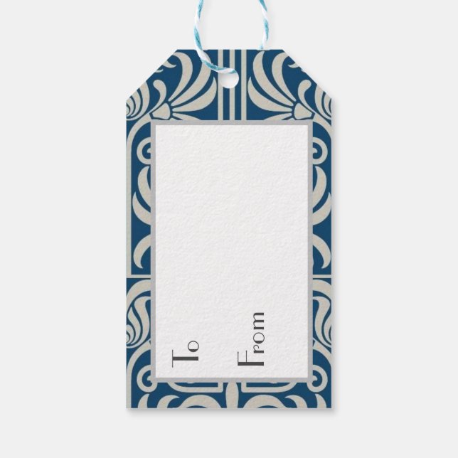 Personnaliser les étiquettes cadeaux - Bleu Art No (Dos)