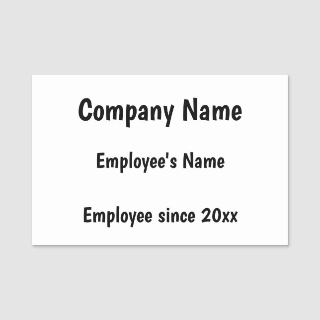 Personnaliser les étiquettes de nom d'employé (Devant)