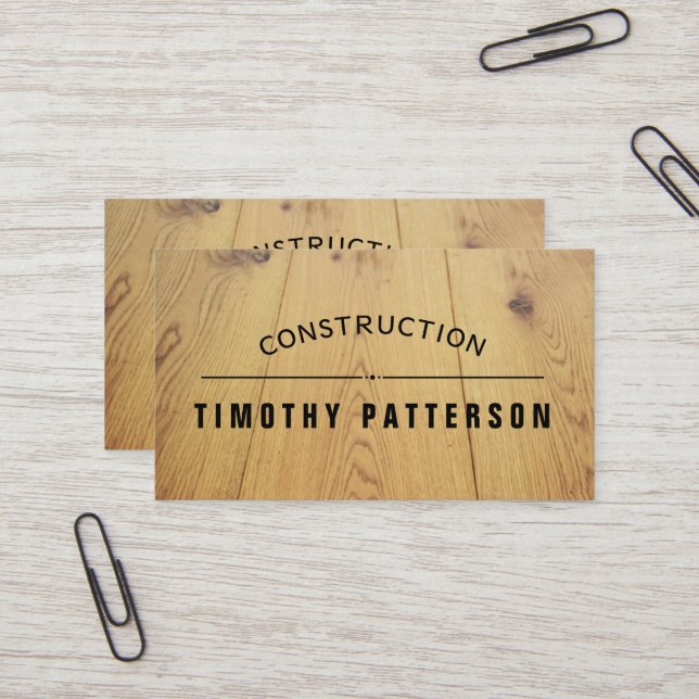 Personnaliser modèle Carte de visite en bois (Devant/Arrière en situation)
