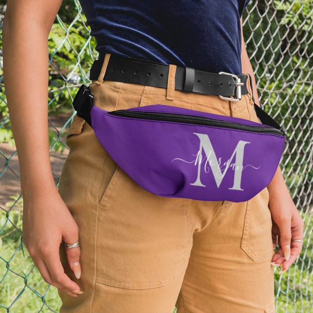 Personnaliser Monogramme Nom initial Royal Purple (Personalize Monogram Initial Name Royal Purple Fanny Pack)