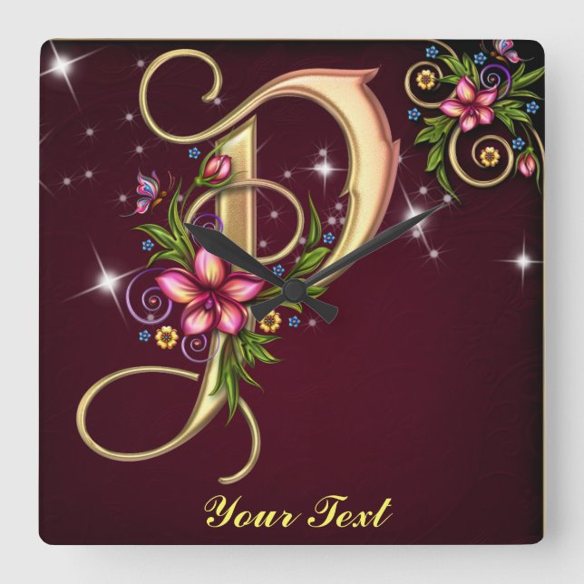 Personnaliser Monogramme P Horloge murale (Recto)
