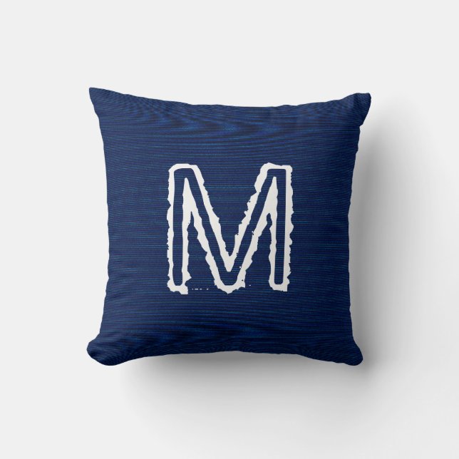 Personnaliser Monogramme sur Coussin Navy Blue Jea (Recto)