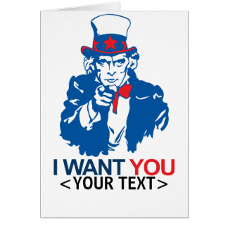 PERSONNALISER ONCLE SAM VOUS SOUHAITE,<YOUR TEXT>
