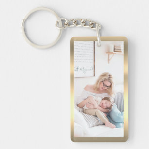 Personnaliser Photo & Nom, Faux Metallic Gold