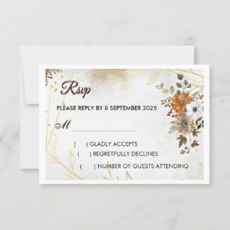Personnaliser Rustique Boho Automne floral carte R