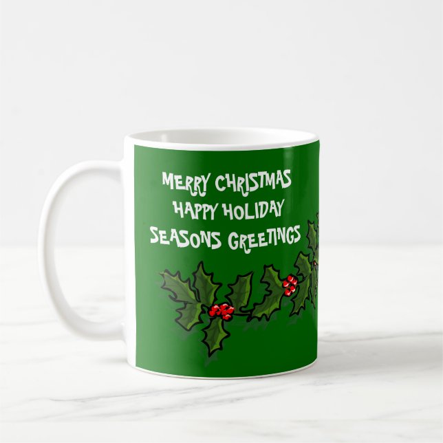 Personnaliser salutation Noël Fêtes Café Mug (Gauche)