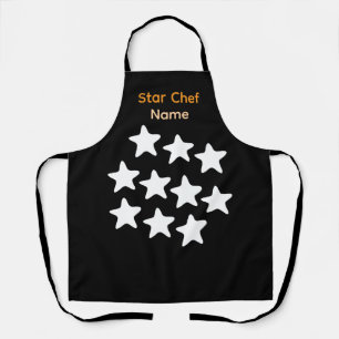 Personnaliser tablier de chef étoile Apron noir sa