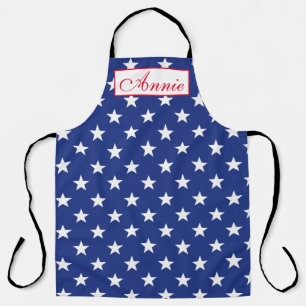 Personnaliser Tablier - Etoiles blanches Bleu BG