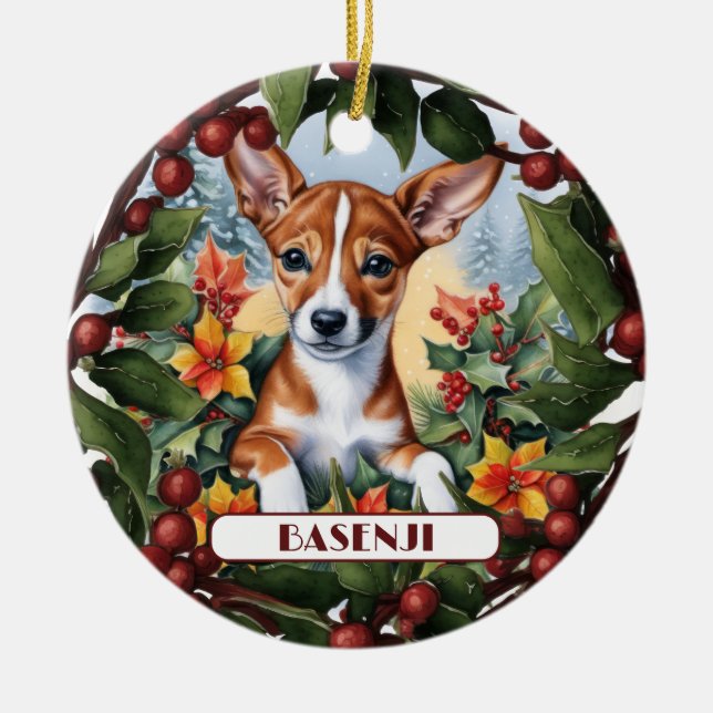 Personnaliser ton ornement de Noël Basenji (Devant)