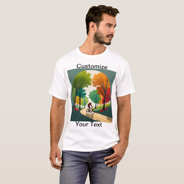 Personnaliser Vélo T-Shirt Pittoresque Trail (Devant entier)