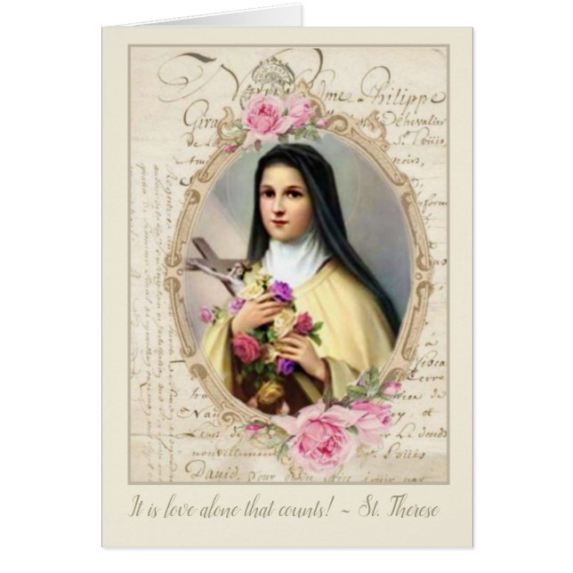 Personnaliser Vintage St. Therese avec Roses (Devant)