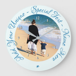 Personnaliser votre horloge murale photo avec text