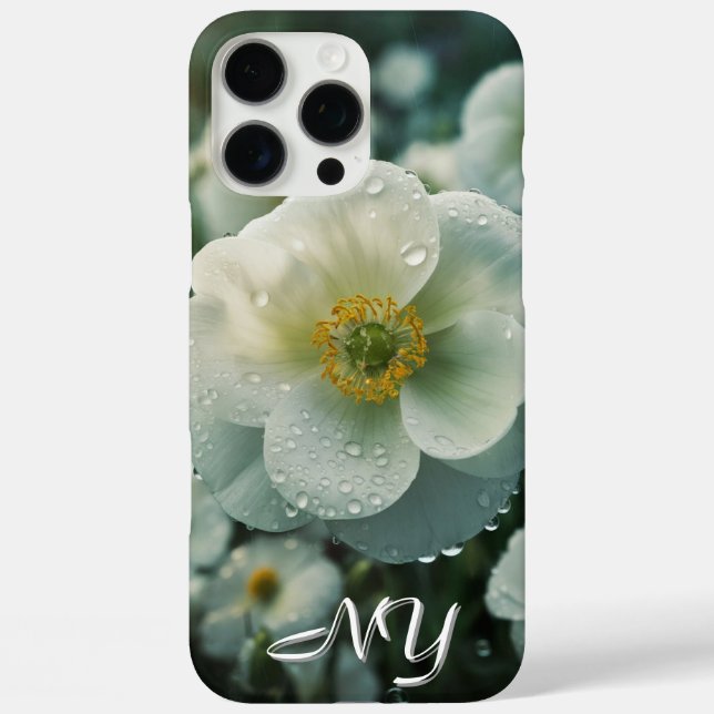 Personnalisez Floral Monogram Coque pour iPhone 16 (Verso)
