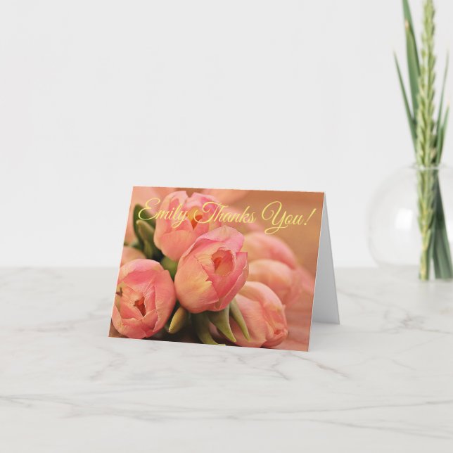 Personnalisez la carte de remerciement aux tulipes (Devant)