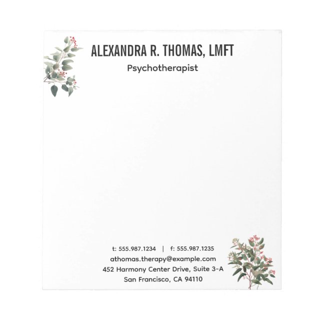 Personnalisez le bloc-notes en eucalyptus pour thé (Devant)