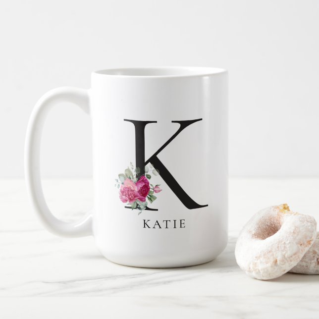 Personnalisez-Le ! Pies douces Initiale Mug 15oz (Avec donut)