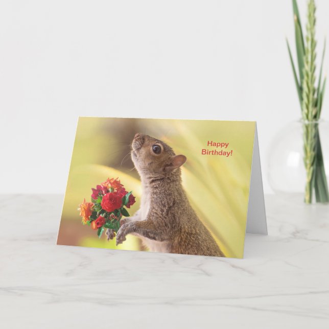 Personnalisez l'écureuil mignon avec la carte d'an (Devant)