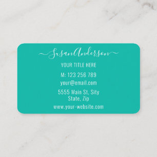 Personnalisez vos couleurs Turquoises Cartes de vi