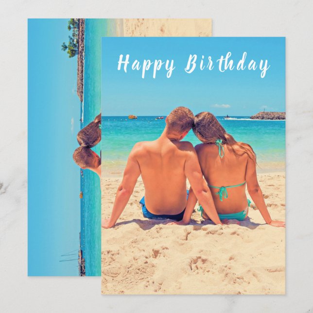 Personnalisez votre carte d'anniversaire photo ave (Devant / Derrière)