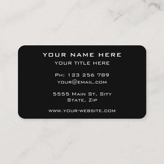 Personnalisez votre Carte de visite noir de design (Dos)