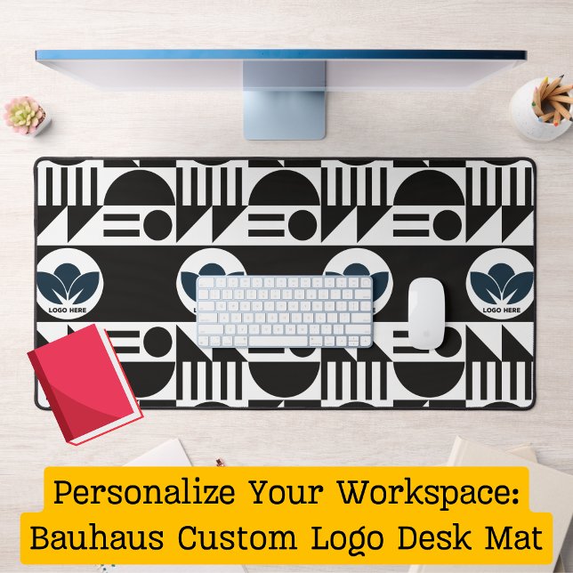Personnalisez votre espace de travail : logo perso (Personalize Your Workspace: Bauhaus Custom Logo Desk Mat)