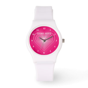 Personnalisez votre nom Montre avec Coeurs Pibk