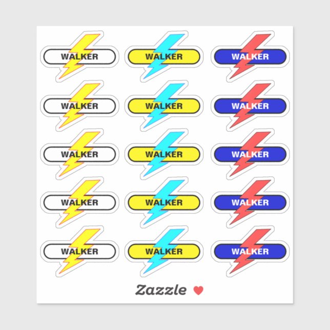 Personnalisez votre nom positif - 15 Stickers scol (Feuille)