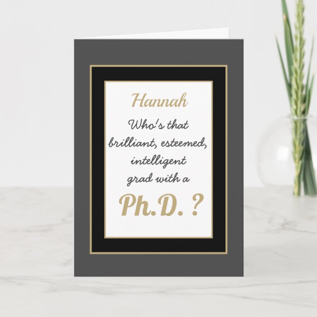 Personnalité du Ph.D Carte de congratulation (Devant)