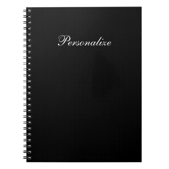 Personnalized Elegant Black Writing Journal (Devant)