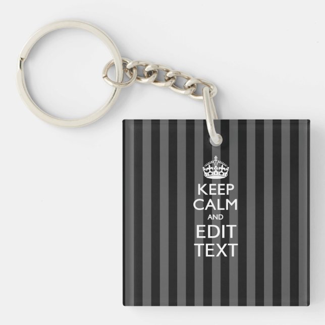 Personnalized KEEP CALM Your Text on Black Stripes (Devant)
