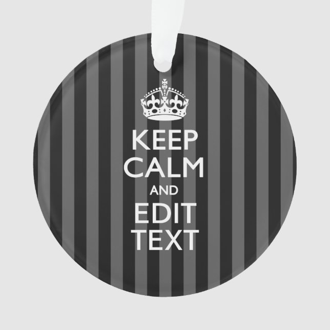 Personnalized KEEP CALM Your Text on Black Stripes (devant)