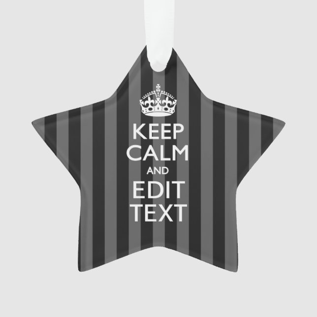 Personnalized KEEP CALM Your Text on Black Stripes (devant)