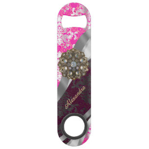 Personnalized pink pretty girly damask