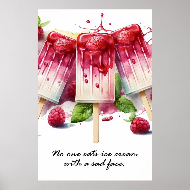 Personne ne mange de glace avec une affiche triste (Devant)