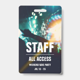 Personnel   Badge Pass Tout Accès au Concert