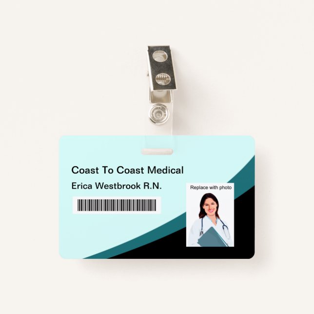 Personnel professionnel Médicale - ID photo Badges (Devant avec clip)