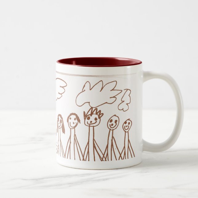 Personnes heureuses tenant la tasse de mains (Droit)