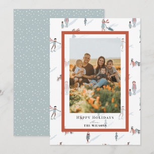 Personnes Patinage sur glace Carte photo de Noël