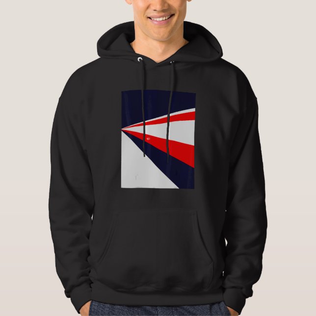 Perspective retro design red white blue hoodie (Vorderseite)