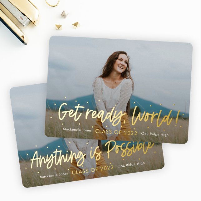 Perspectives positives Foil Graduation Invitation  (Créateur téléchargé)