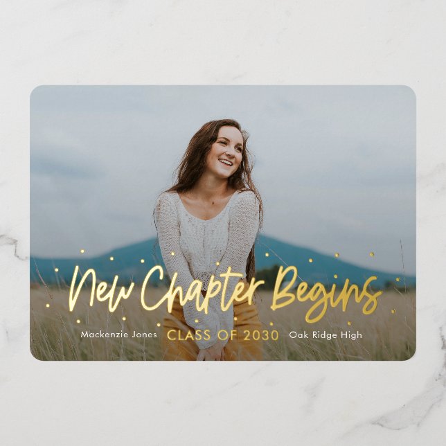 Perspectives positives Foil Graduation Invitation  (Recto)