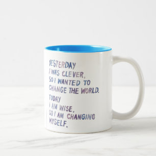 Perspektive auf Änderung Zweifarbige Tasse