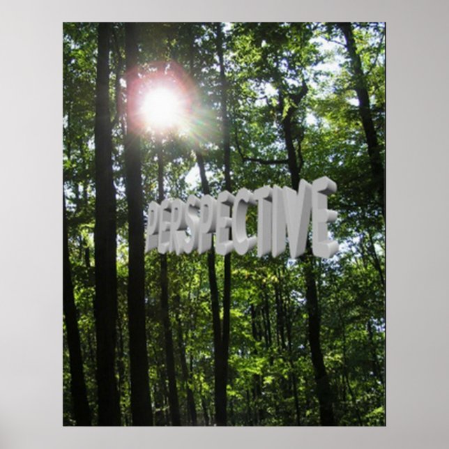 Perspektive Motivierend Sonne durch Baumplaner Poster (Vorne)