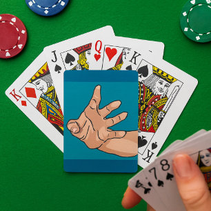 Perspektive Reichende Hand Spielkarten