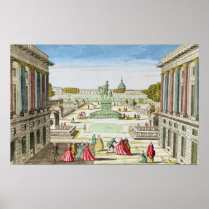 Perspektiven-Ansicht des Platzes Louis XV Poster